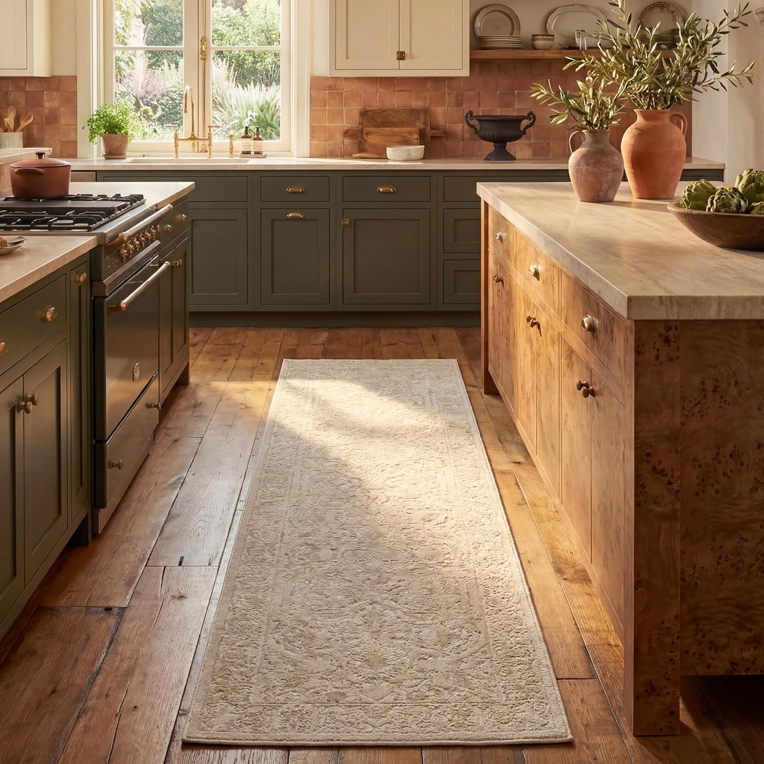 SAFAVIEH Reflection Collection Runner Rug - 2'3" x 8', Ivory & White, Non-Shedding & Easy to Clean, Ideal for Hallway, Foyer, Entryway, Bedroom (RFT665E)