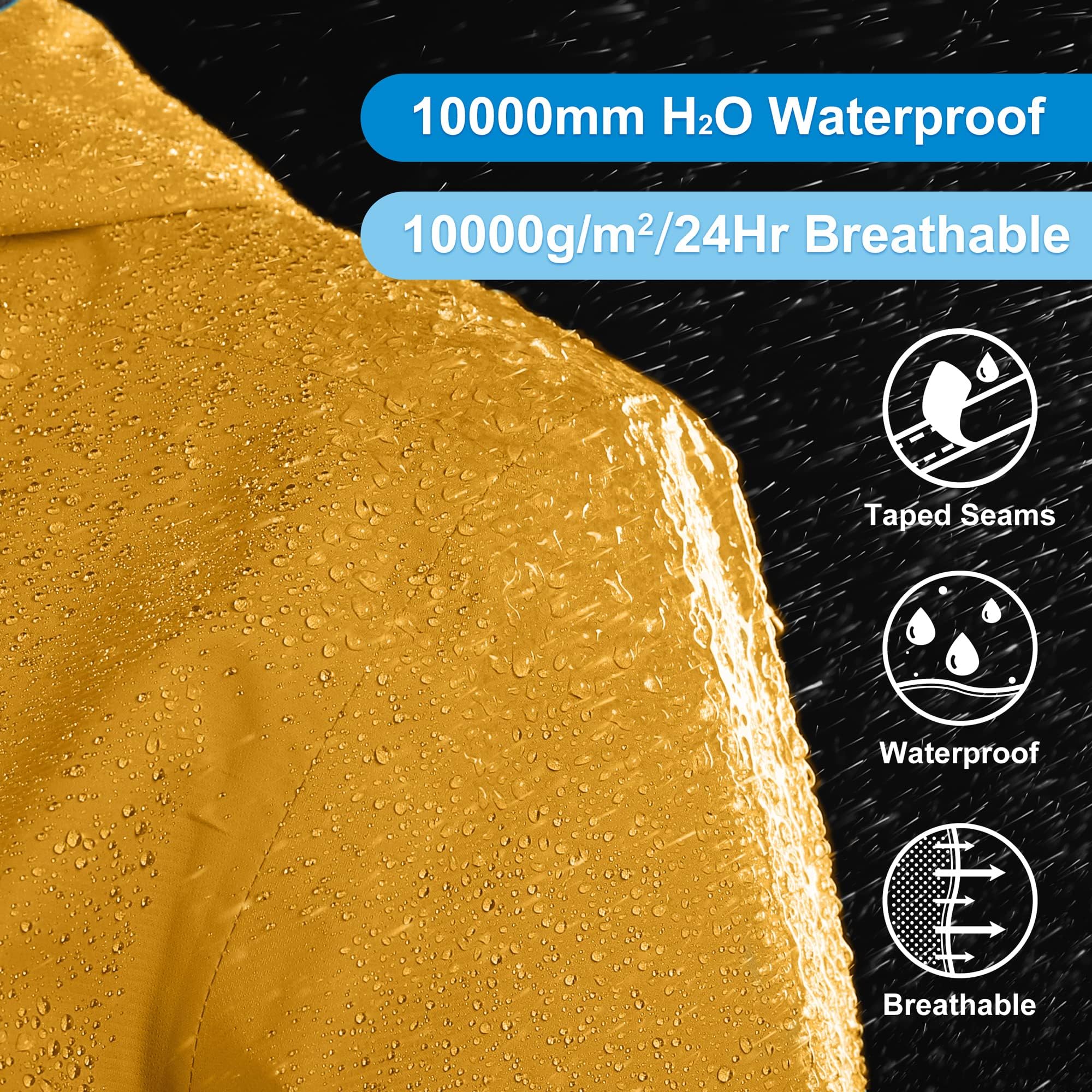 33,000ft Chubasquero para mujer, resistente al agua, chaqueta de exterior, transpirable, chaqueta de entretiempo, chaqueta ligera con capucha, cortavientos, para senderismo, viajes, senderismo y