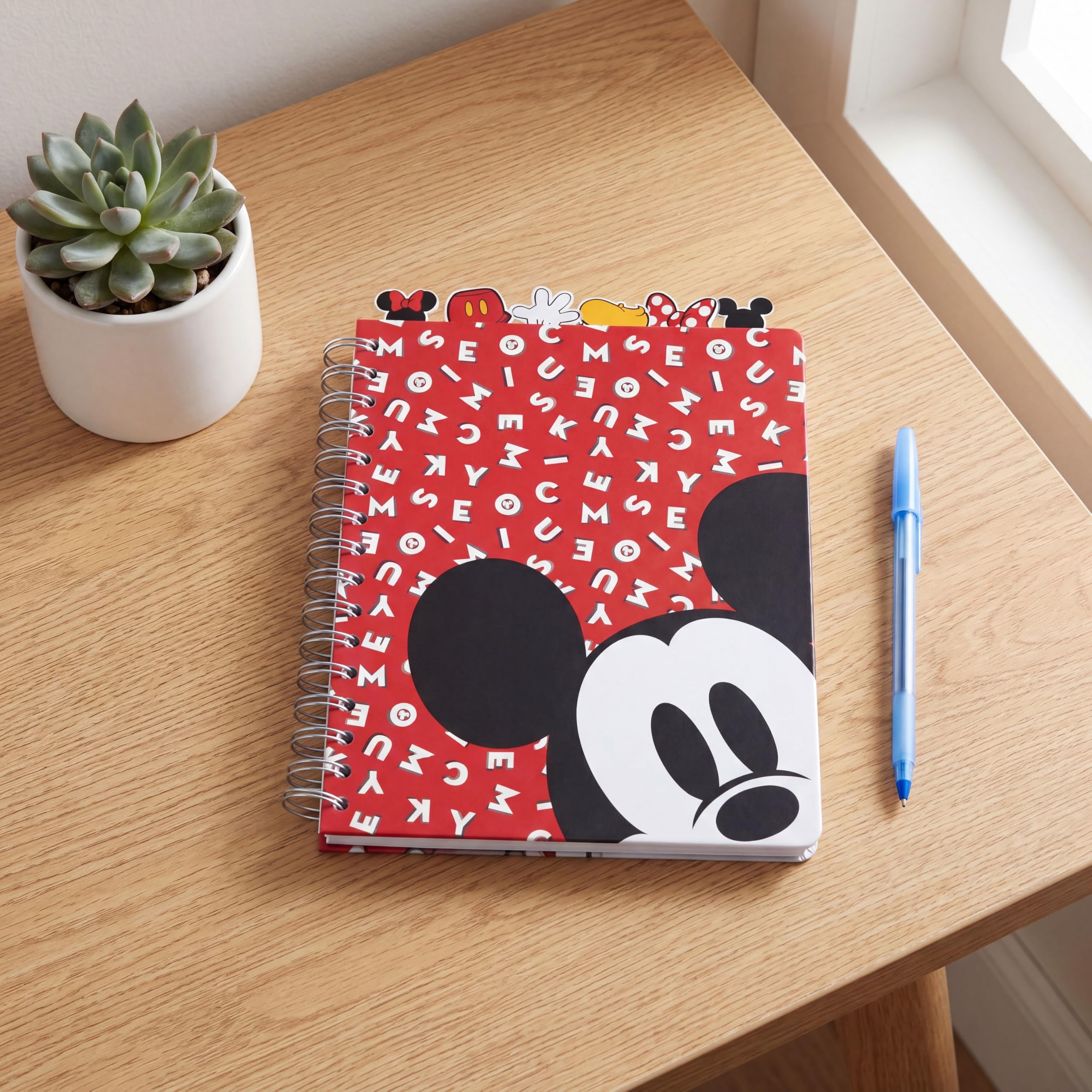 Innovative Designs Disney dziennik Myszki Minnie i Myszki Miki, spirala oprawiona, 144 strony w linie, 20 x 18 cm, czerwony