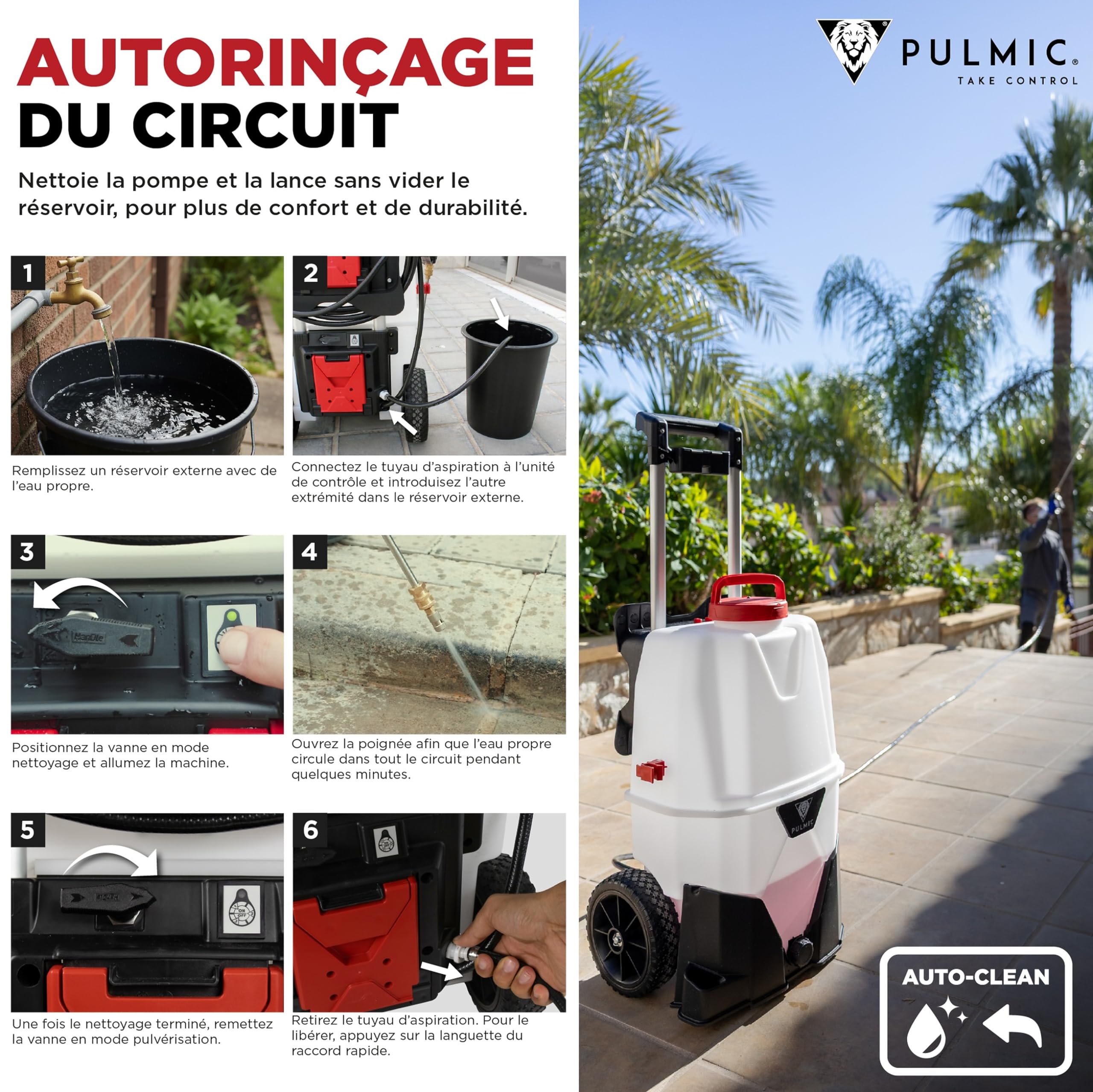PULMIC TAKE CONTROL Pulvérisateur électrique industriel 35 l'application de désinfectants et de dégraissants. 35L. 7 Bar. jusqu'à 3hrs d'autonomie,2 batteries au lithium amovible,Accessoires inclus