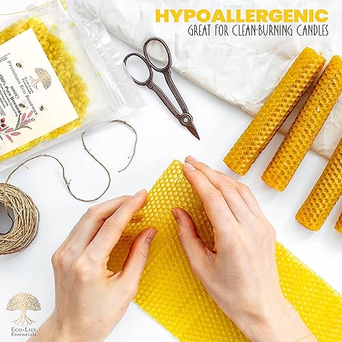 Miniatura 6 de Eco-Lux Essentials - Cera de abejas de primera calidad, 100% pura y natural, orgánica, pellets de color amarillo dorado