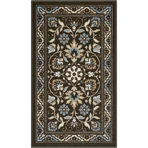 Maples Rugs Florence Kitchen Rugs Non Skid Washable Accent Area Carpet [Made in USA], 1'8 x 2'10, Coffee Brown