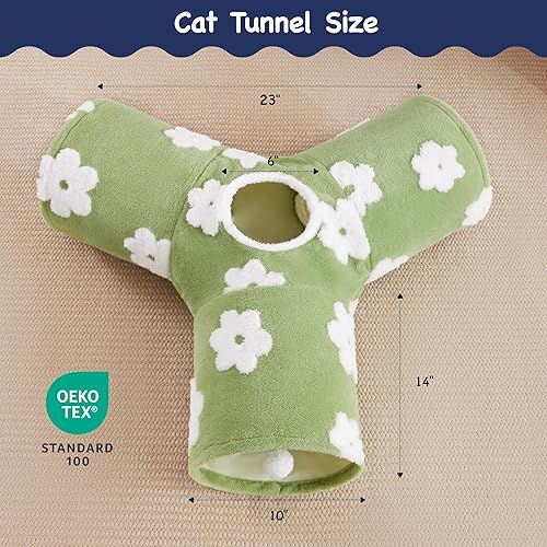 Vista 74 de Tempcore - Túnel para gatos con forma de tubo plegable de 3 vías, para interiores, juguete con forma de bola para mirar, para gato, cachorro, Moneda