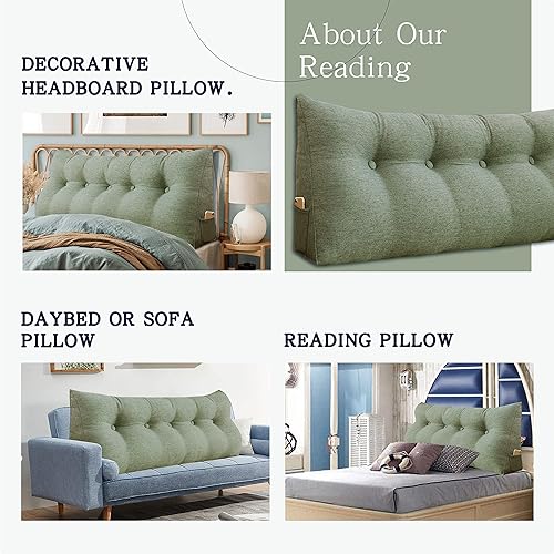 Miniatura 6 de Almohada de cuña triangular para cabecero de cama, almohada de cuña para cama de descanso, almohada de lectura, relleno de hueco, cojín de espalda