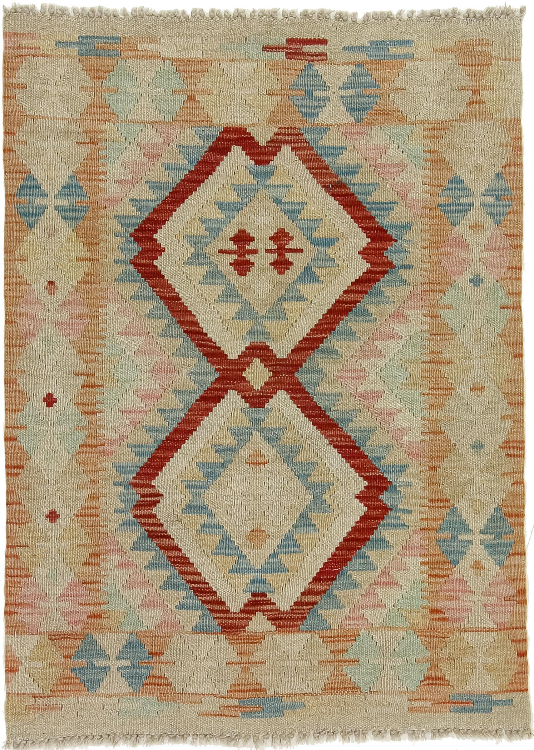 Tapis Kilim Afghan 81x110 tissé à la main en laine pour salon chaleureux