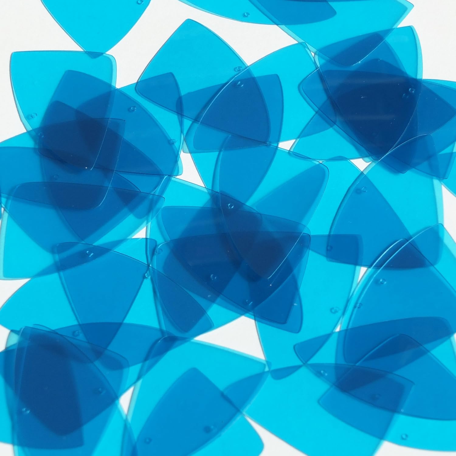 Fishscale Fin Sequin 1.5" Dark Aqua Blue Transparent Glossy and Matte Duo Two Sided Loose Couture Paillettes