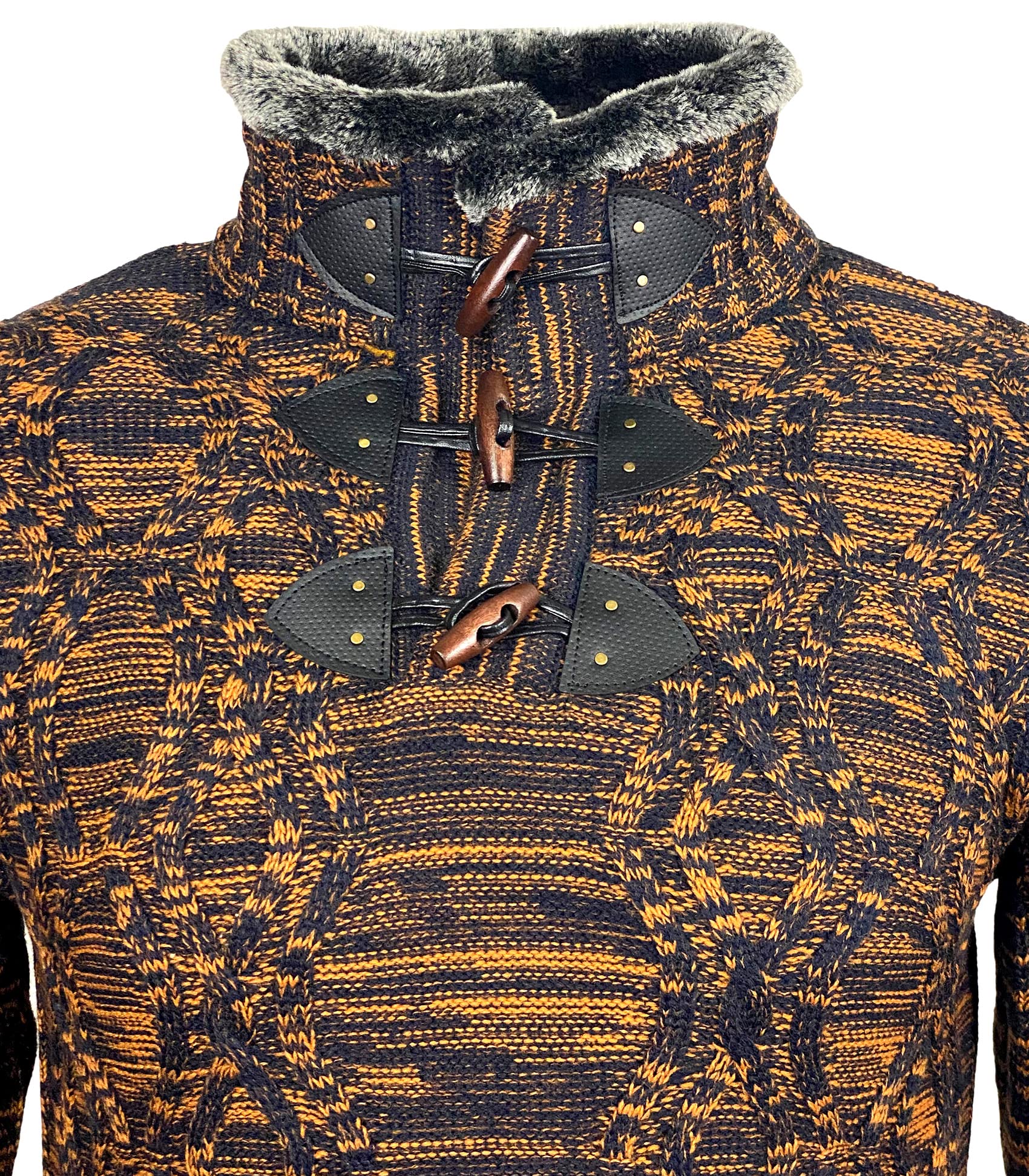 Subliminal Mode Pull Homme Grosse Maille Col Montant - Style Basique - Pull Over Tricoté Hiver Col Brandebourg Manches Longues - Idée Cadeau BX291
