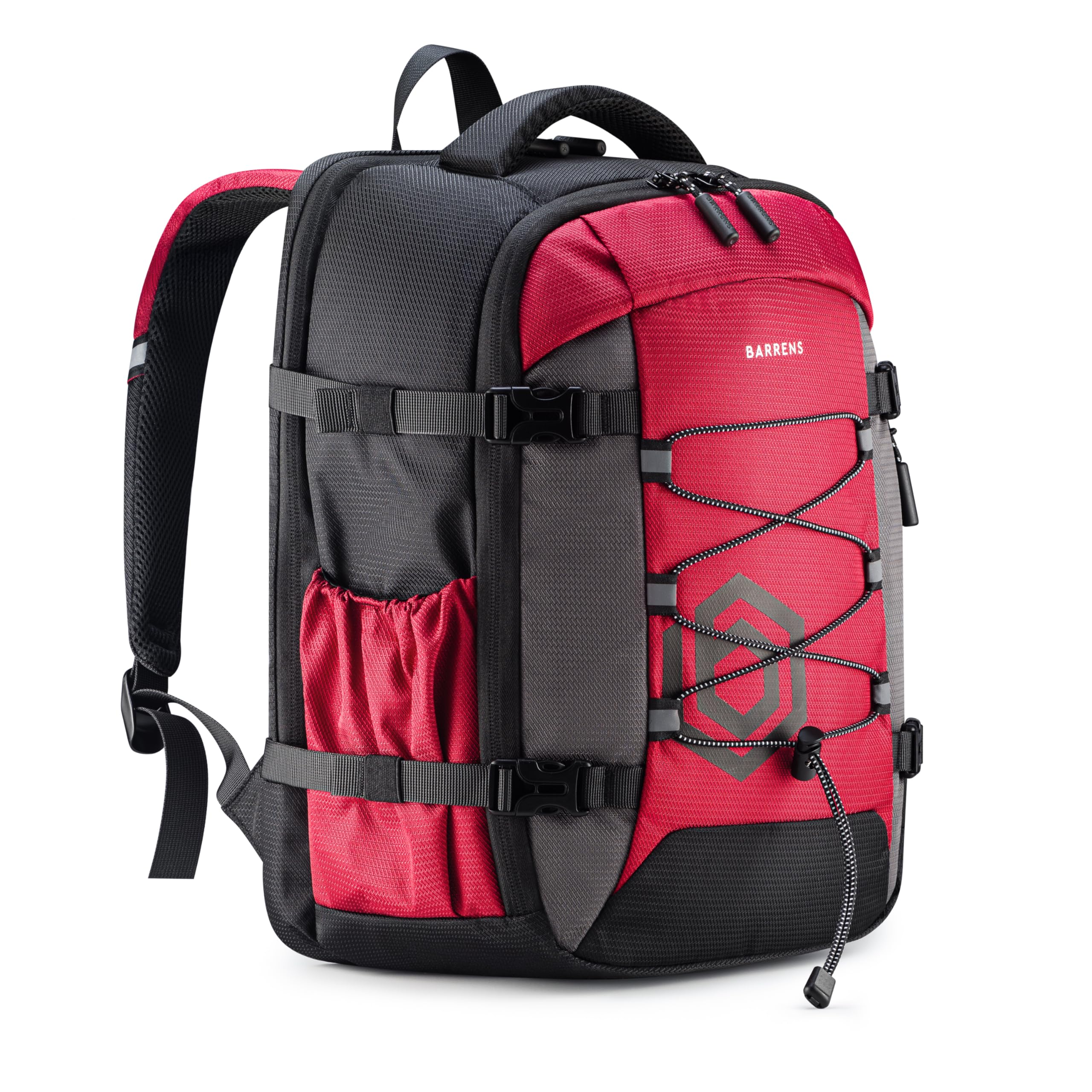 BARRENS Mochila de equipaje de mano, 40 x 30 x 20 cm, impermeable para Wizzair, Eurowings, equipaje de cabina de 23 L con compartimento para portátil, rojo, 23
