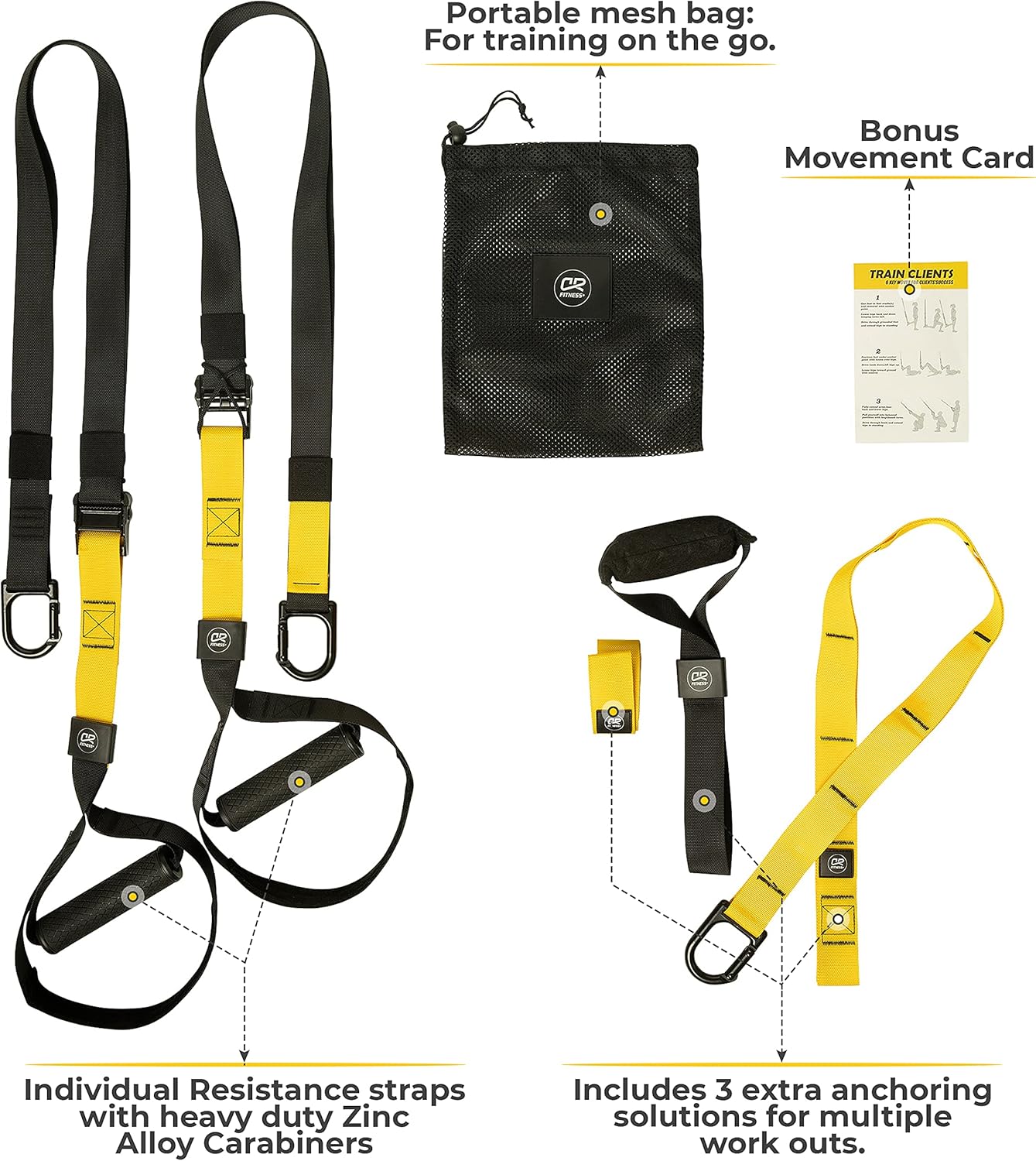 Home Suspension Training Kit – Suspension Trainers - 2 Adjustable Suspension Straps with Handles, 2 Extension Straps, Door Anchor – Supports Up to 400 Lbs : Sports & Outdoors