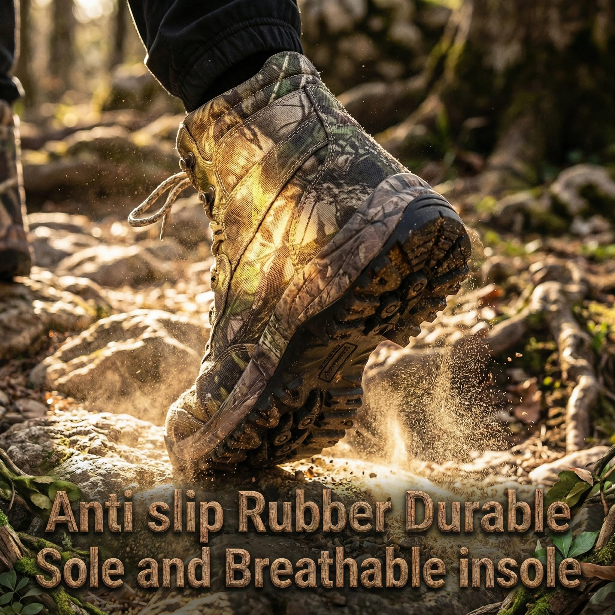 SANANG Chaussures de randonnée camouflage imperméables et antidérapantes pour homme, bottes tactiques d'extérieur légères et robustes