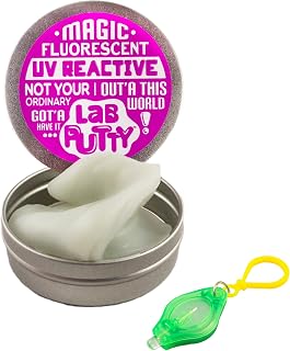 JA-RU Lab Putty LED Scribbler Sensory Putty for Kids w/Mini UV Light Flashlight (1 Unit) Invisible Ink Magic Color Changing Putty. Stress Relief Toy. Mini Slime Party Favors. 9574-1A