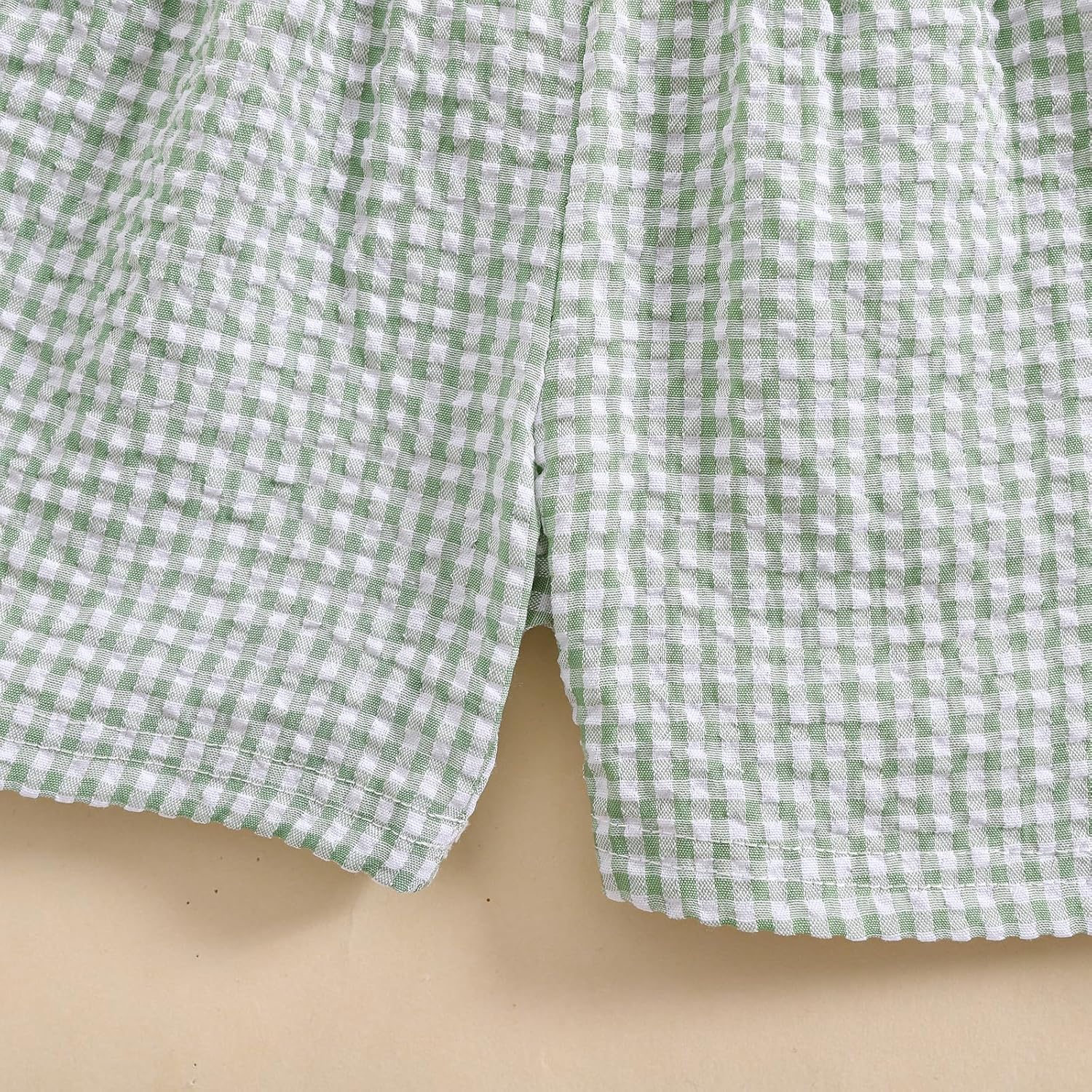 Kids Toddler Boys Girls Gingham/Seersucker Shorts Elastic Waist Plaid/Striped Elastic Waist Shorts Pants Bottoms - Image 2