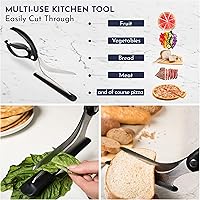 Vista 3 de Loftern Tijeras de pizza – Tijeras antiadherentes para pizza con base de agarre firme – Cortador de pizza de acero inoxidable de grado alimenticio