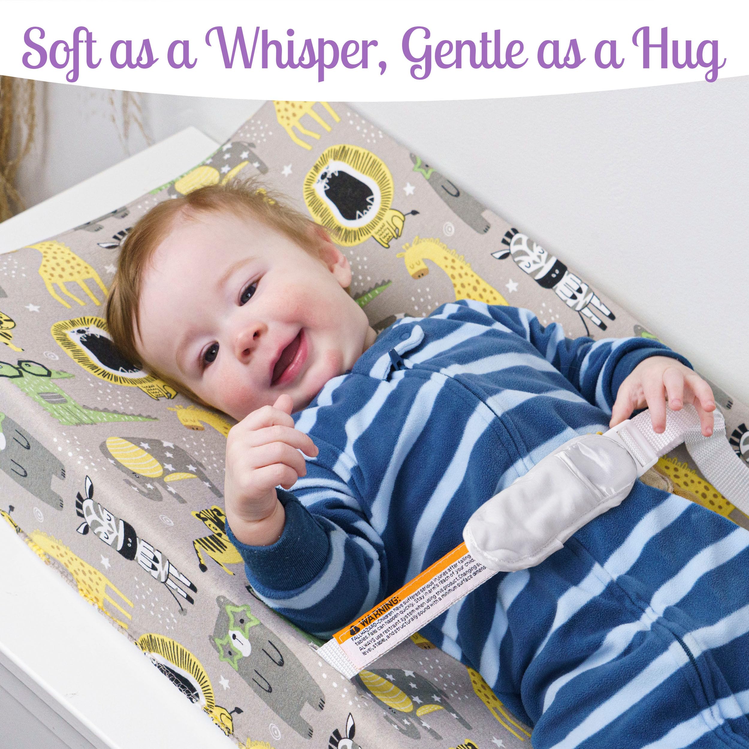 GROW WILD Paquete de 3 fundas para cambiador, algodón suave y elástico, funda para cambiador de bebé, fundas para cambiador de pañales para niñas y niños (animales y safari)