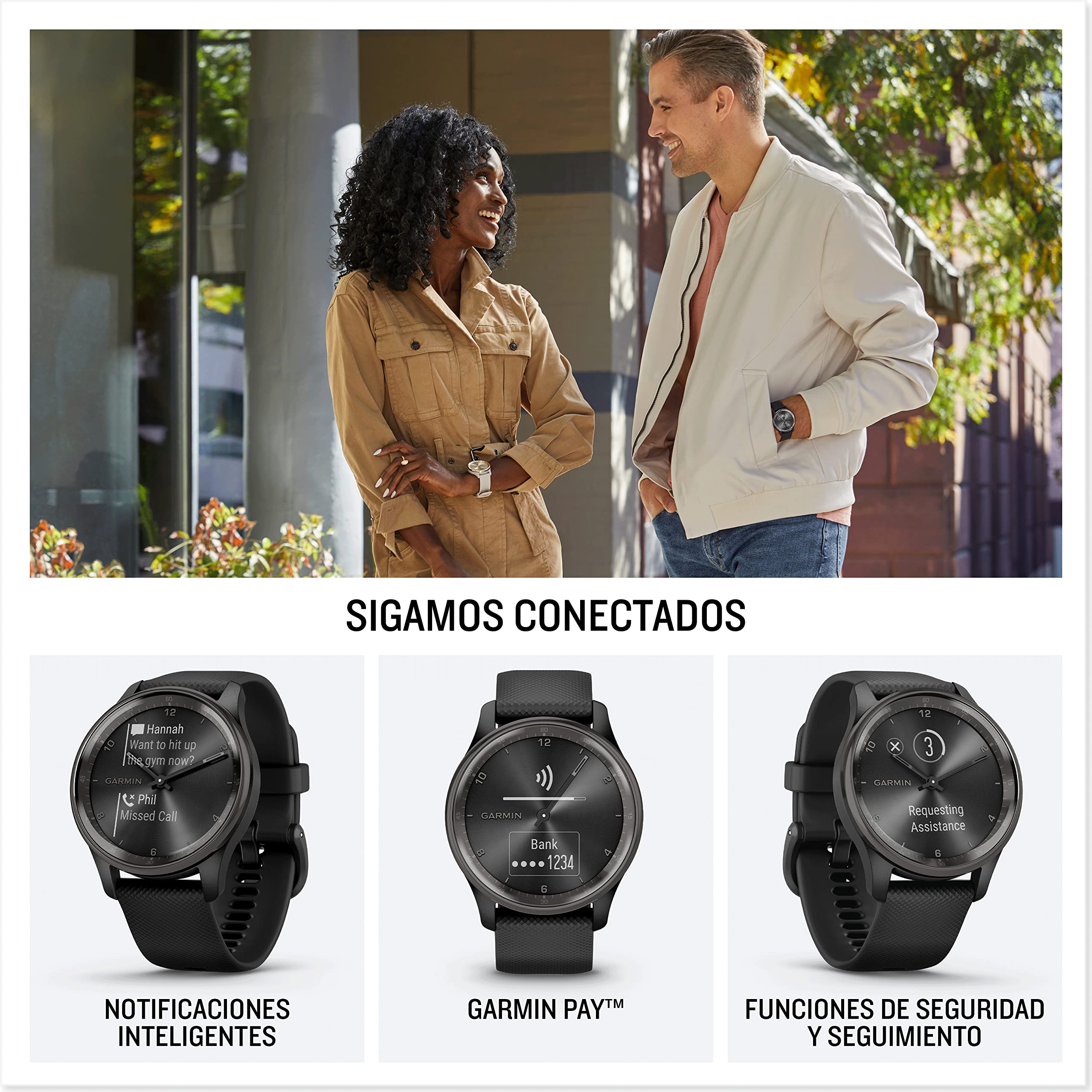 Garmin Vivomove Trend, Elegante Smartwatch Híbrido de 40 mm con Sofisticado Aspecto Analógico, Bisel de Acero Inoxidable y Funciones Inteligentes, Rose Gold Beige (Reacondicionado)