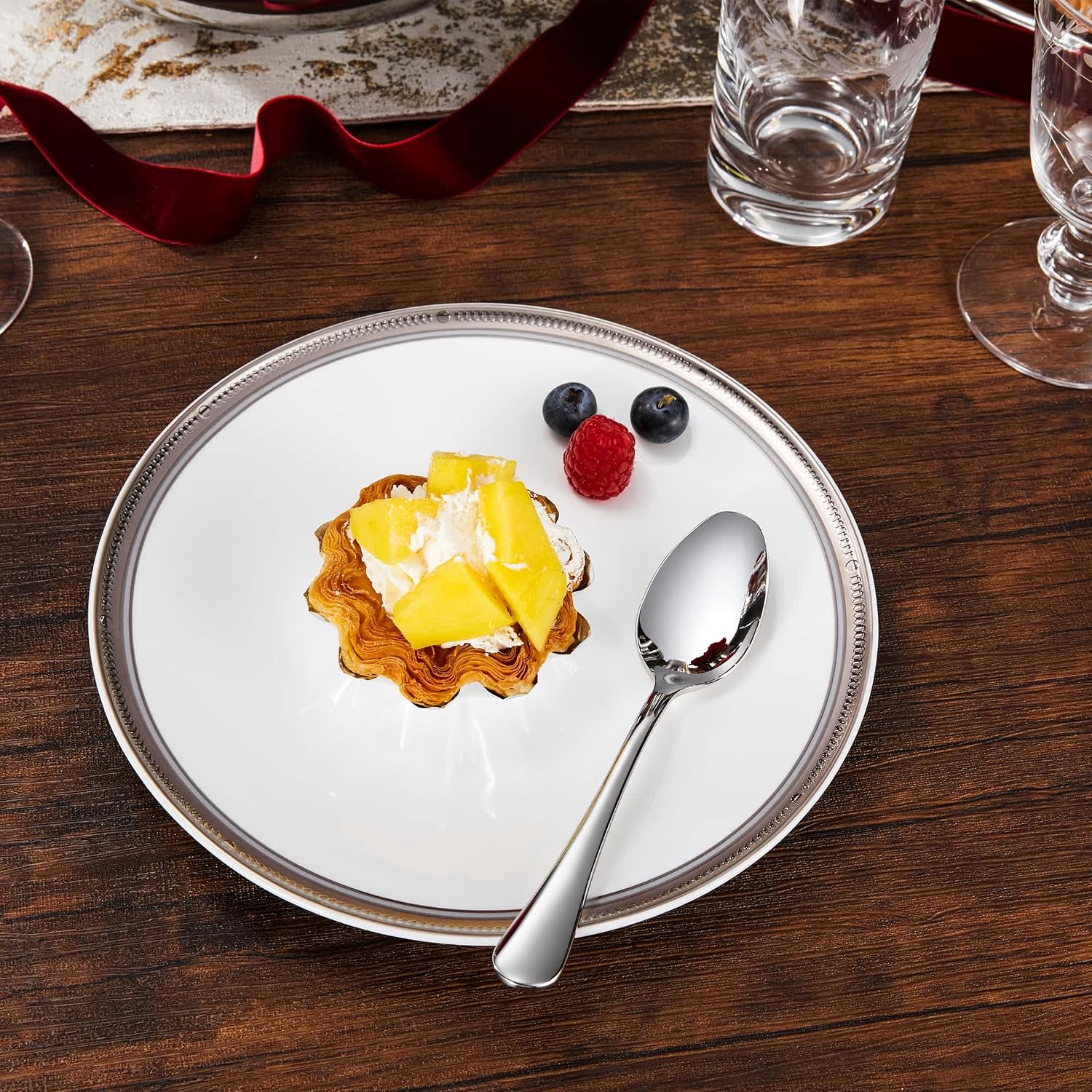 Royalrose Premium Aria 4-Piece 6.4 Inch Tea Spoons Set (4, Teaspoons)