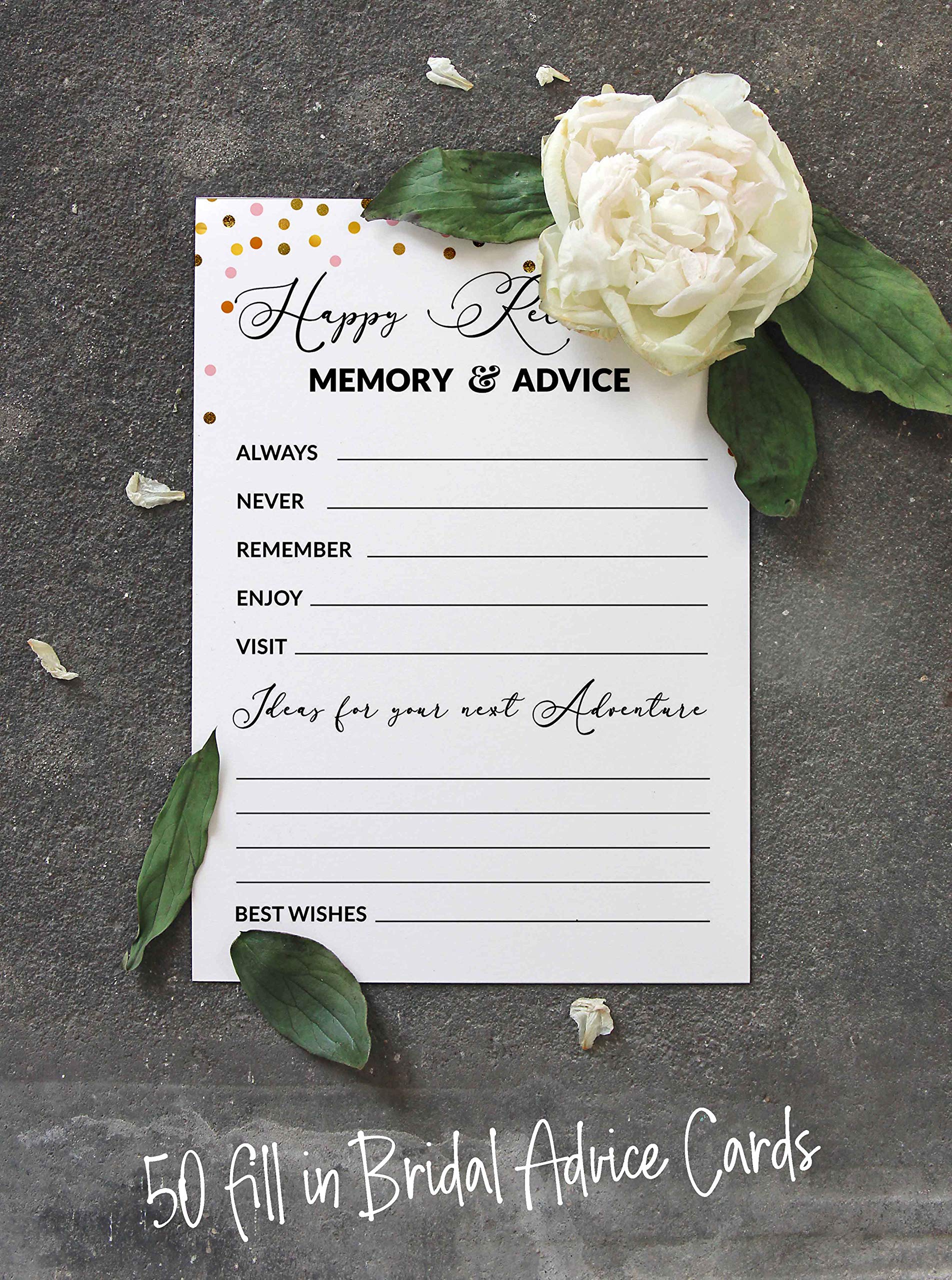 Pack Of 50 Retirement Party Confetti Cards - Advice & Wishes Game Activity, 5x7 Inch Guestbook Alternative - View #6