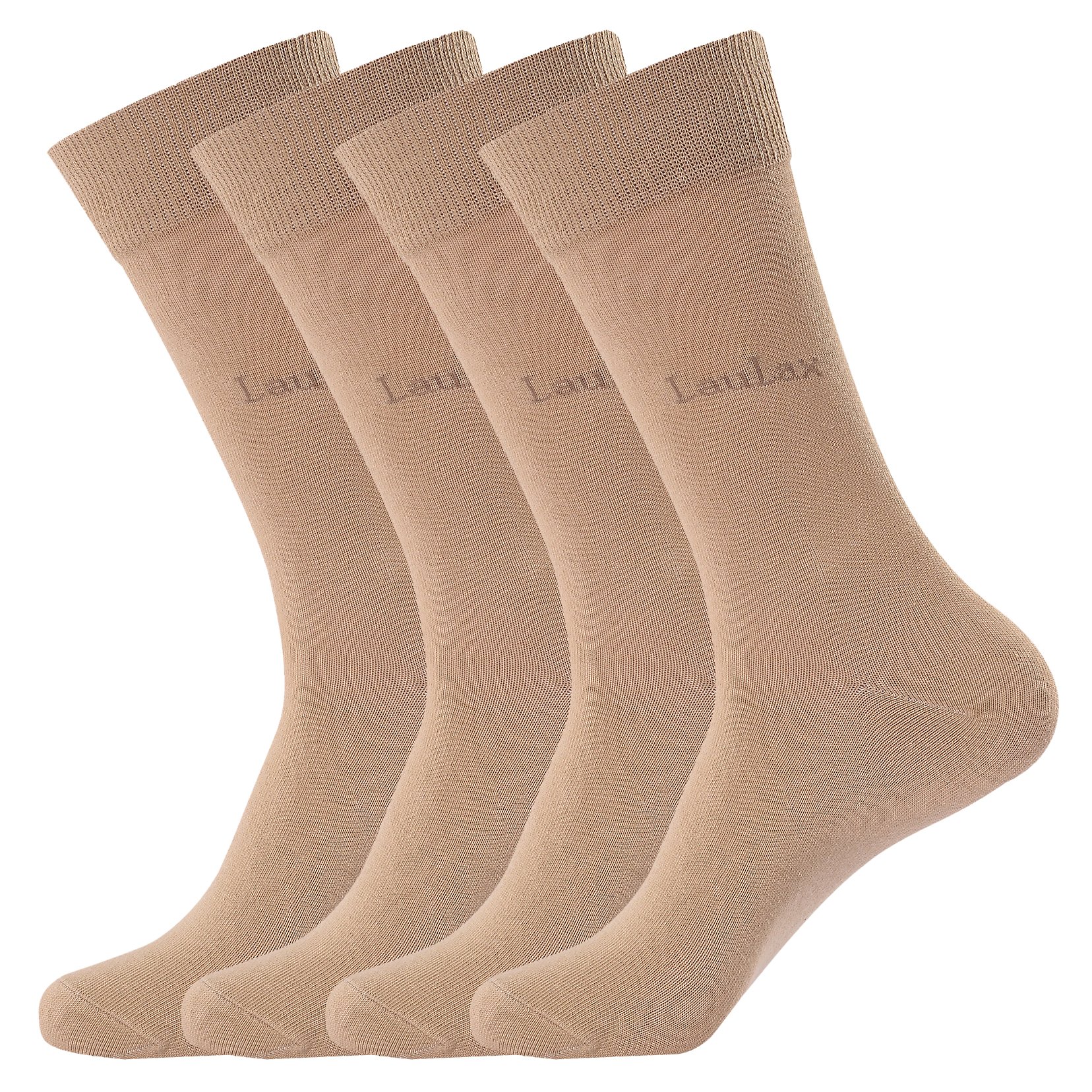 4 Pairs Finest Combed Cotton Smooth Seamless Toe Business Socks, Dark