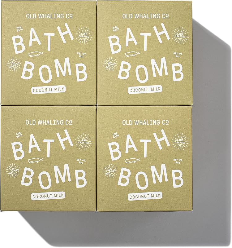 Bomba de banho Old Whaling Co Coconut Milk com sais de Epsom – Pacote com 4 – 227 g