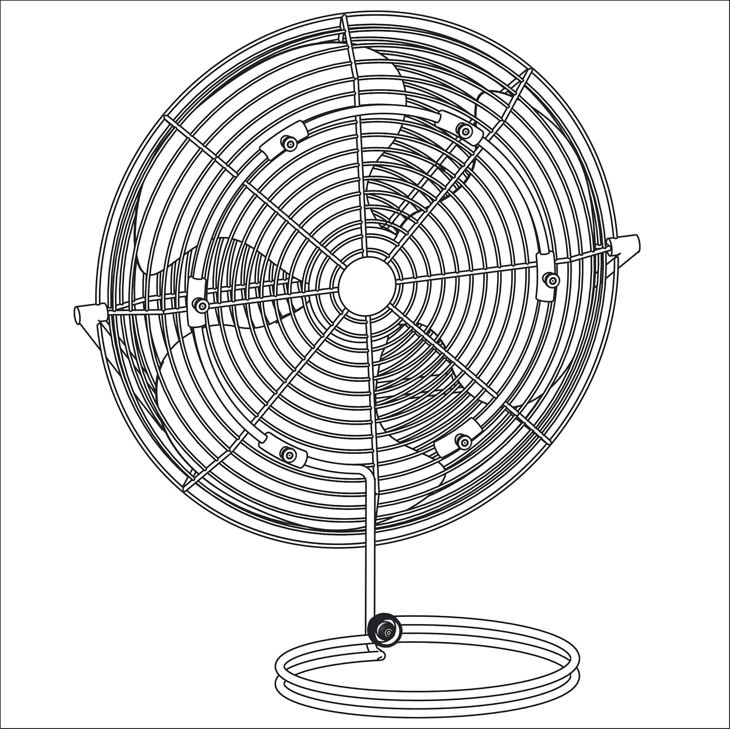 Fan Misting System - Outdoor Cooling Fan Mister - Do It Yourself Misting System- Made in USA. 15 Inch diameter Beige