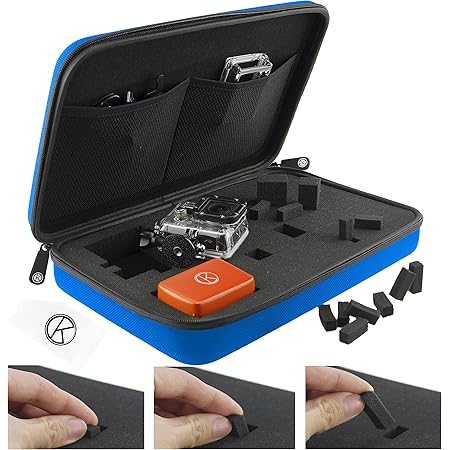 CamKix Carrying Case with Fully Customizable Interior Compatible with Gopro Hero 7, 6, 5, Black, Session, Hero 4, Session, Black, Silver and DJI Osmo Action