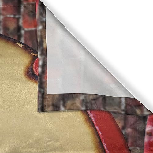 Miniatura 3 de Ambesonne Man Cave - Cortinas largas de cocina, letrero de flecha retro oxidado con el concepto de estación de gas y aceite, dos paneles con