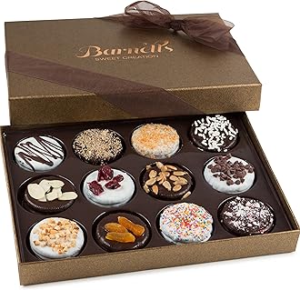 Barnetts Gift Basket, 12 Chocolate Covered Cookies, Gourmet Candy Box Baskets for Prime Food Delivery, Gifts for Dad, Husband, Grandfather, Brother, Son, Father, Valentines Day Christmas Holiday Thanksgiving
