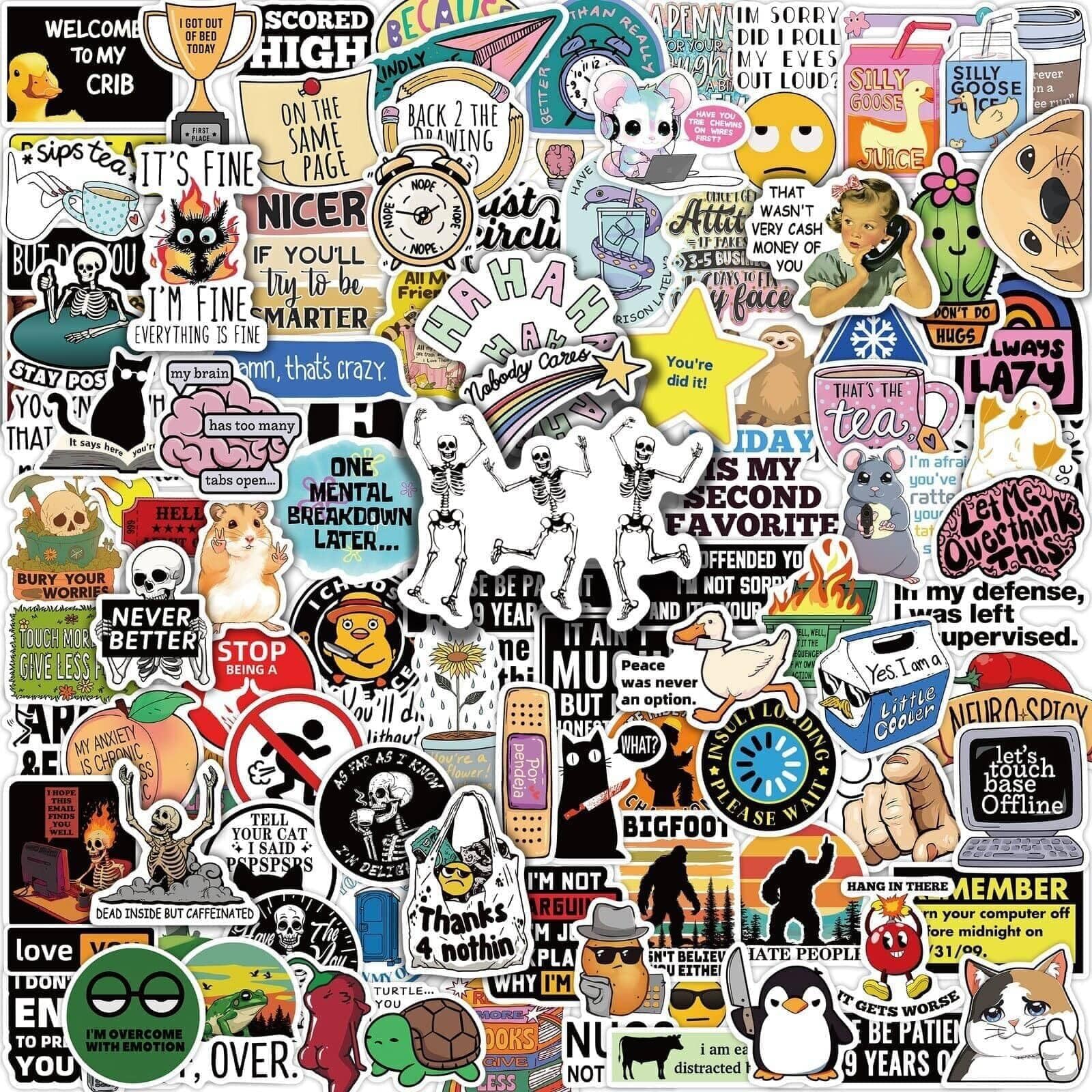 100 adesivi Horror punk gotico per valigia, skateboard, laptop, computer, bottiglie d'acqua, auto, ragazzi, ragazze, decalcomania, impermeabile