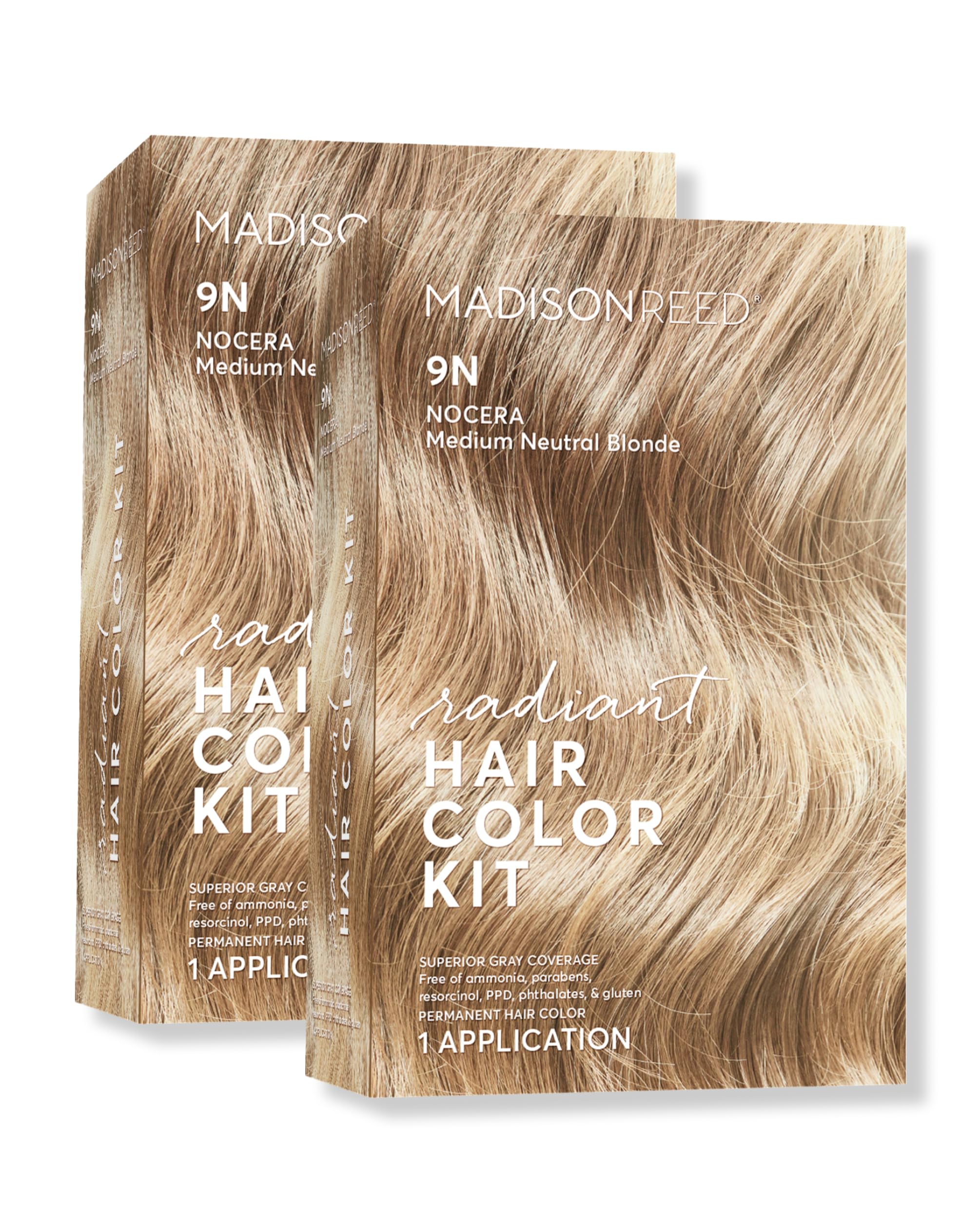 Madison Reed Radiant Hair Color Kit - 9N Medium Neutral Blonde (Nocera Blonde), Dimensional Gray Hair Blending Permanent Hair Dye, PPD-Free &