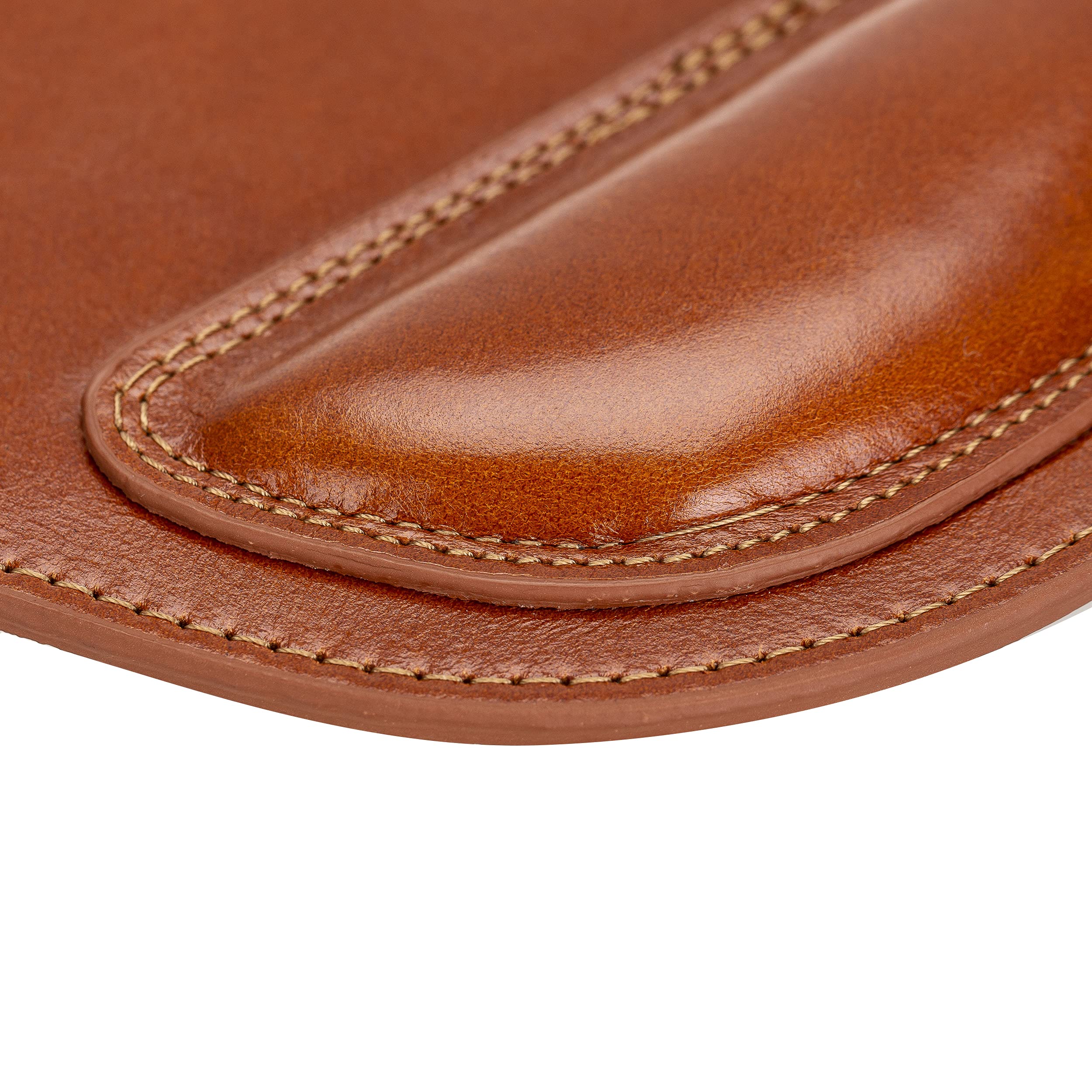 Solo Pelle - Hochwertiges Leder Mauspad mit Handgelenkauflage - Mousepad aus echtem Leder - Unterlage für Computermaus - Leather Pad - Handarbeit Made in Europa (Cognac Braun)