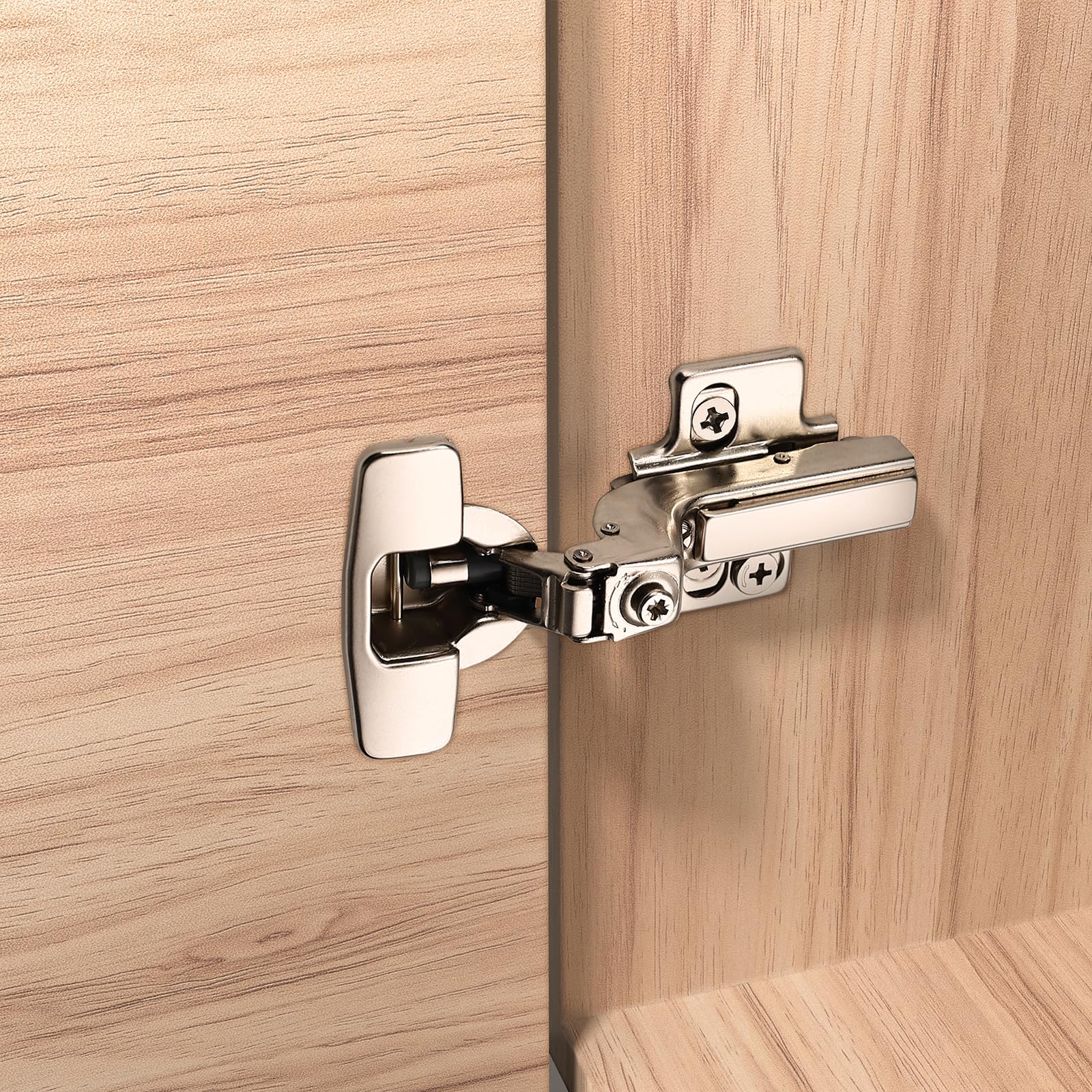 Photo 1 of Furniware 10 Pack Frameless Inset Soft Close Cabinet Hinges, Speed Control 4D Adjustment Self Close European Hinges, Stainless Steel Kitchen Cabinets Hinges Clip-On, 45~110° Open Angle