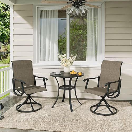VICLLAX Patio 3 Pieces Outdoor Bistro Table Set, 27.6" Round