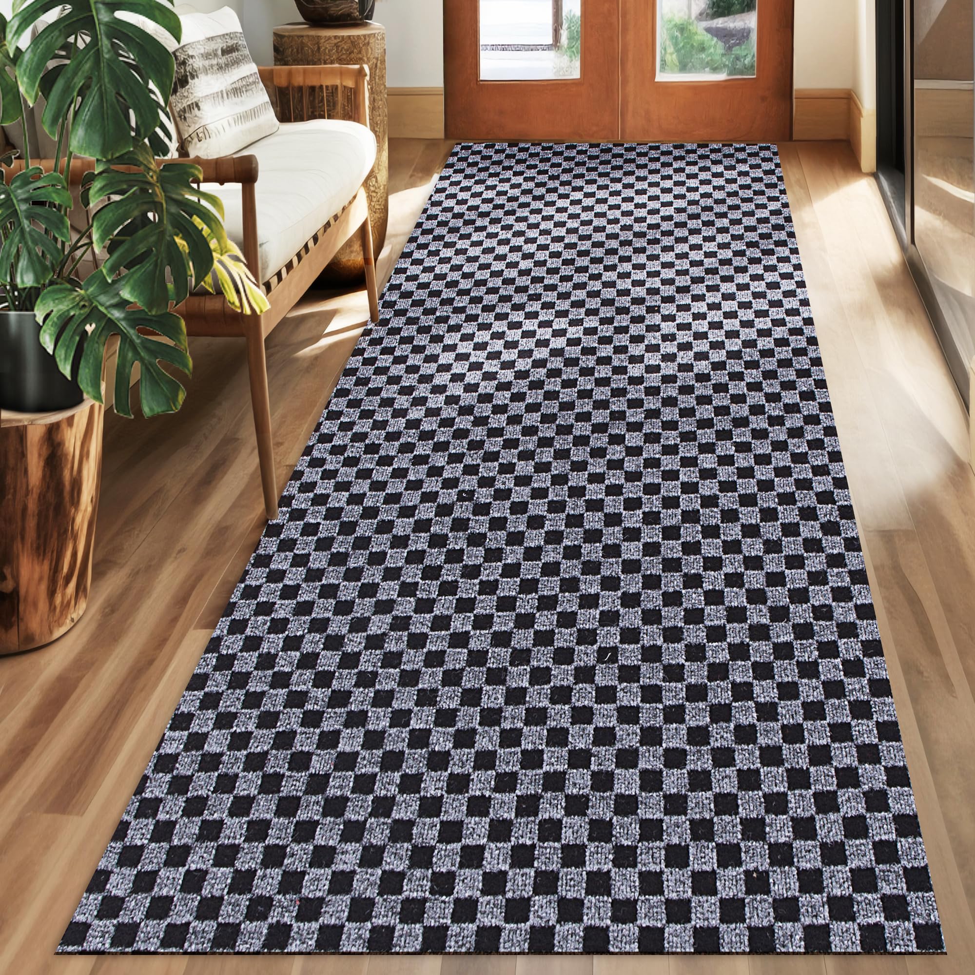 koloko 2ft x 6ft Runner Rug Non-Slip Outdoor Indoor Carpet Runner Custom Size Floor Runners Area Rugs Mat with Rubber Backing for Hallway Entryway Balcony Patio Kitchen Garage Stair Laundry