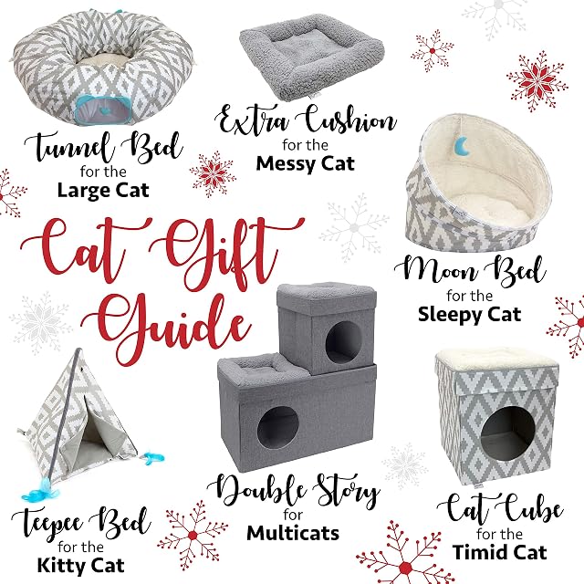 Foto 4 de 7 de Kitty City Cama Grande Tipo túnel para Gatos, Cama desplegable, Juguetes para Gatos, Color Blanco