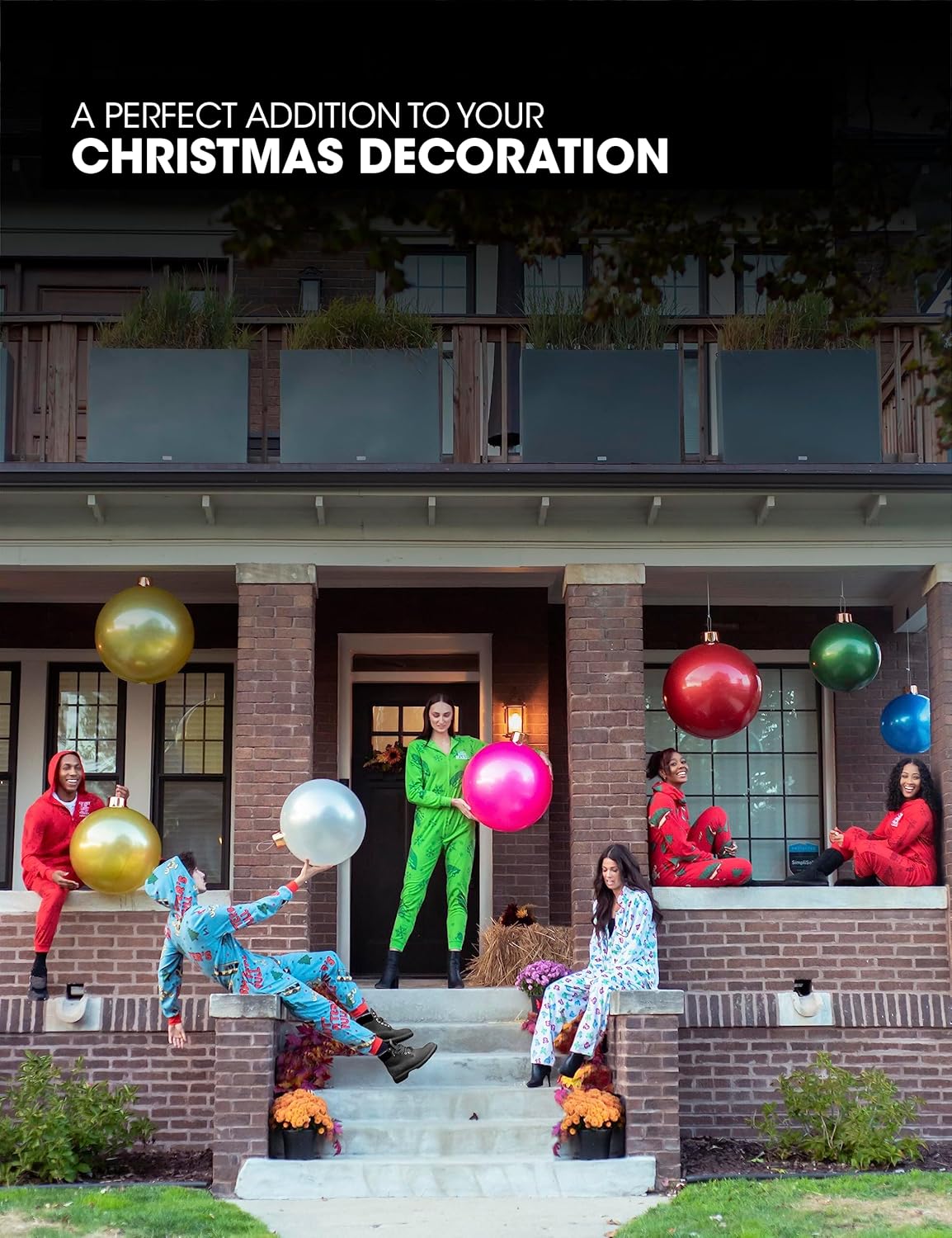 Inflatable Oversized Ornaments Jumbo Christmas Balls 15 18 25 or 30 inches Holiday Decorations Indoor Outdoor