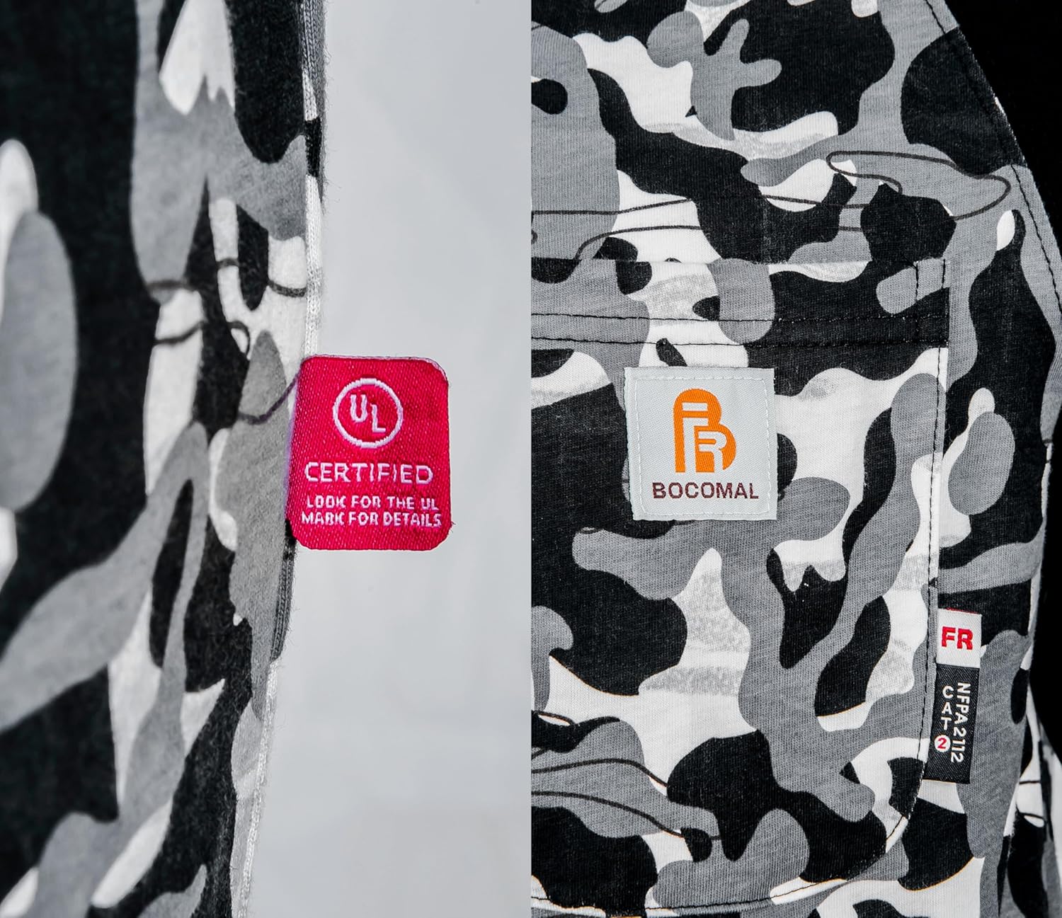 BOCOMAL FR Shirts 6oz Lightweight Flame Resistant Long Sleeve Henley Shirt Fire Retardant Workwear NFPA2112 CAT2 - Image 5