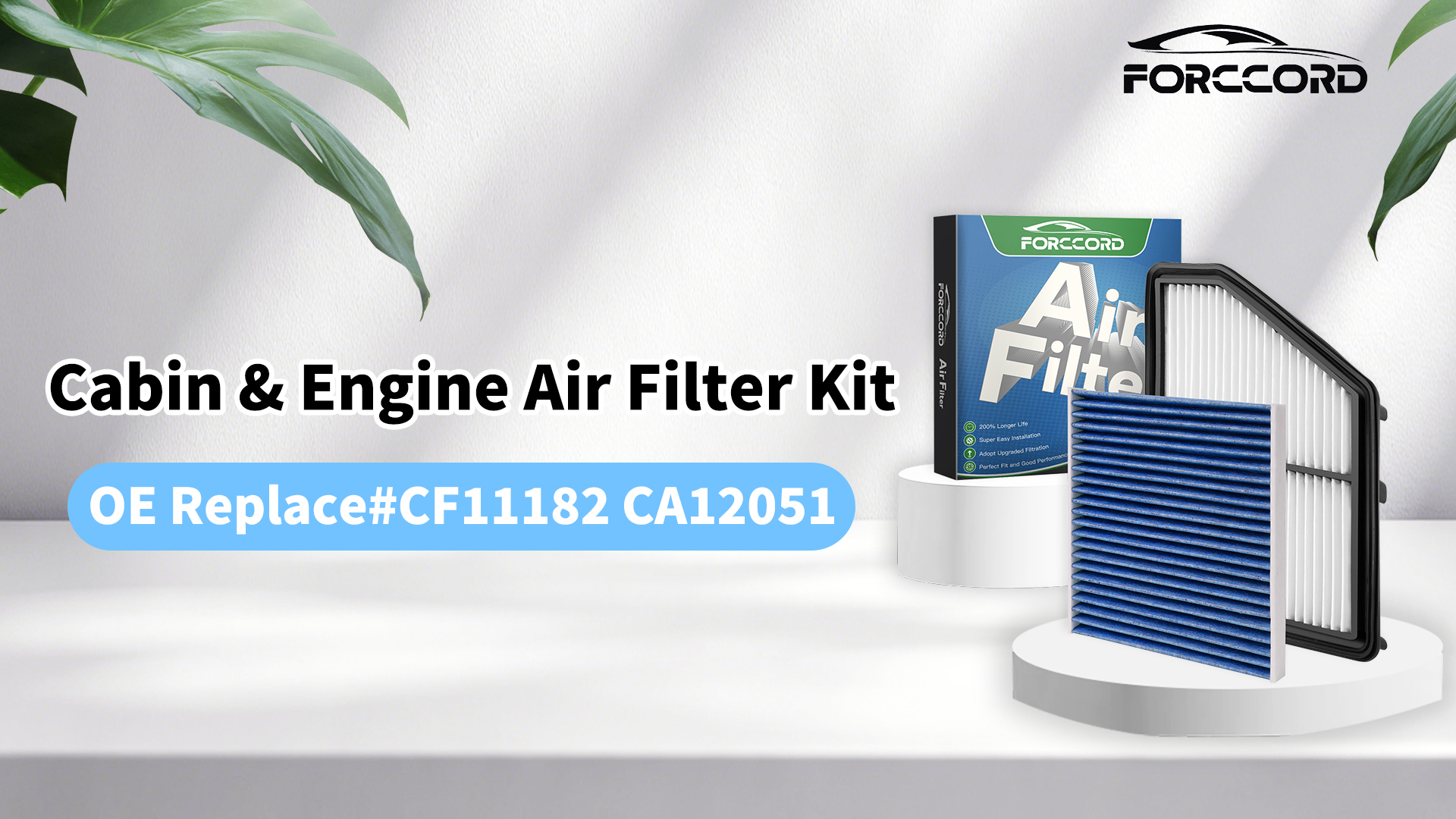 Image of Cabin and Engine Air Filter Fit for Honda Civic (2.0L Gas) 2016-2023 2024 2025 2026 Naturally Aspirated Only Activated Carbon Cabin Filter Replacement CF11182 CA12051 Car Accessories