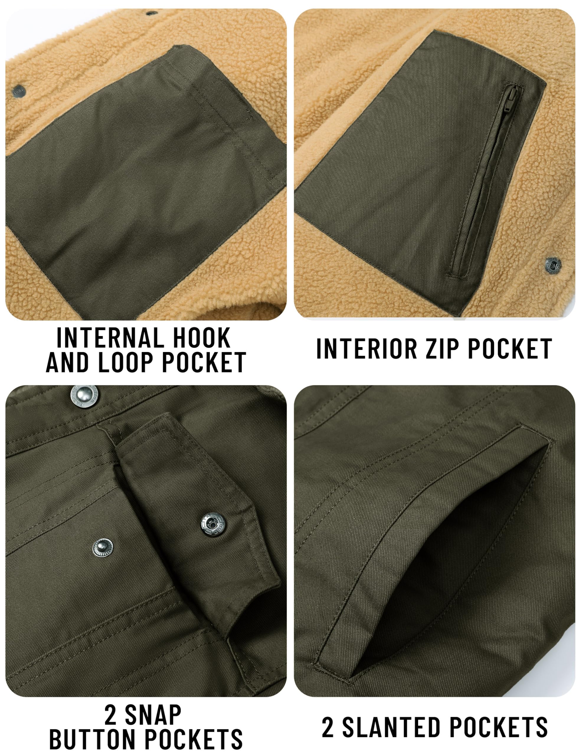 TACVASEN Übergangsjacke Herren Winterjacke Gefüttert Baumwolle Jeansjacke