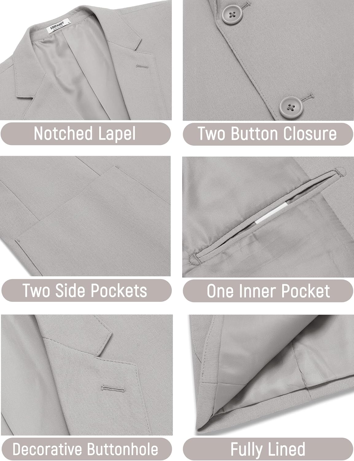 COOFANDY Men's Casual Linen Blazer Jacket Lightweight Sport Coats Two Button Suit Jackets - Image 6