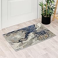 Vista 27 de LUXE WEAVERS Alfombra de Área Abstracta de Remolinos de Mármol, Azul 5x7