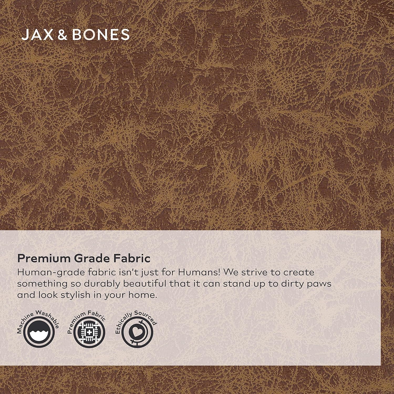 Jax & Bones Legowisko dla psa - można prać w pralce łóżko dla psów - bardzo wytrzymałe wzmocnione boki - mata ze sztucznej skóry w stylu vintage, duże 90 x 80 cm