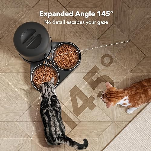 Miniatura 3 de PETLIBRO Comedero automático para gatos con cámara para dos gatos, video HD 1080P con visión nocturna, alimentador WiFi 5G para mascotas con audio