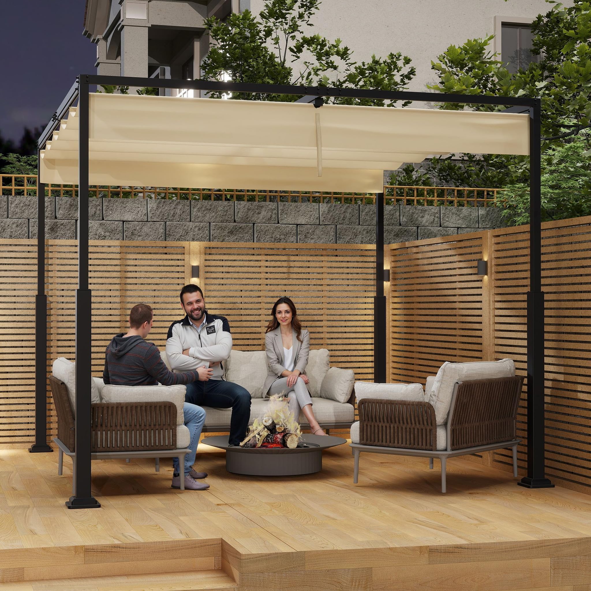 UISEBRT Pergola en métal 3 x 3 m