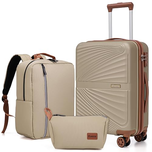Carry On Luggage Set 22x14x9 Airline Approved Luggage Set 3 Piece, BP/TB