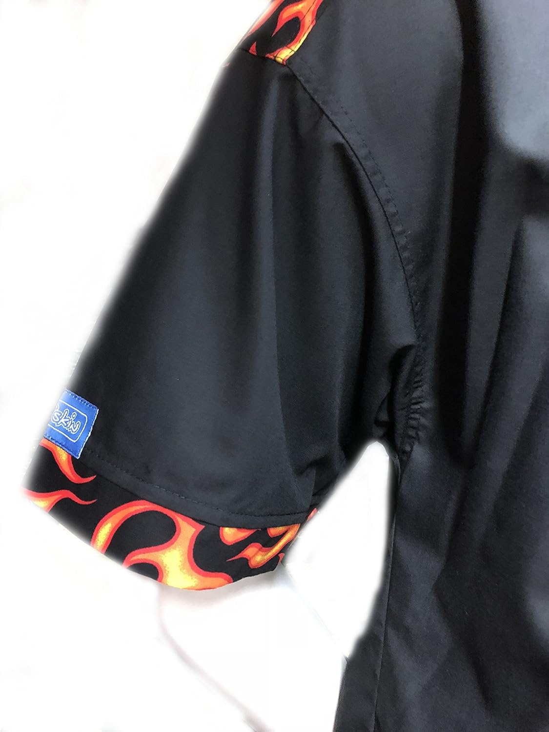 CHEFSKIN Beautiful Chef Jacket Coat Flames Design Light Weight poplin Nice Gift! (2X-60 in.Chest)