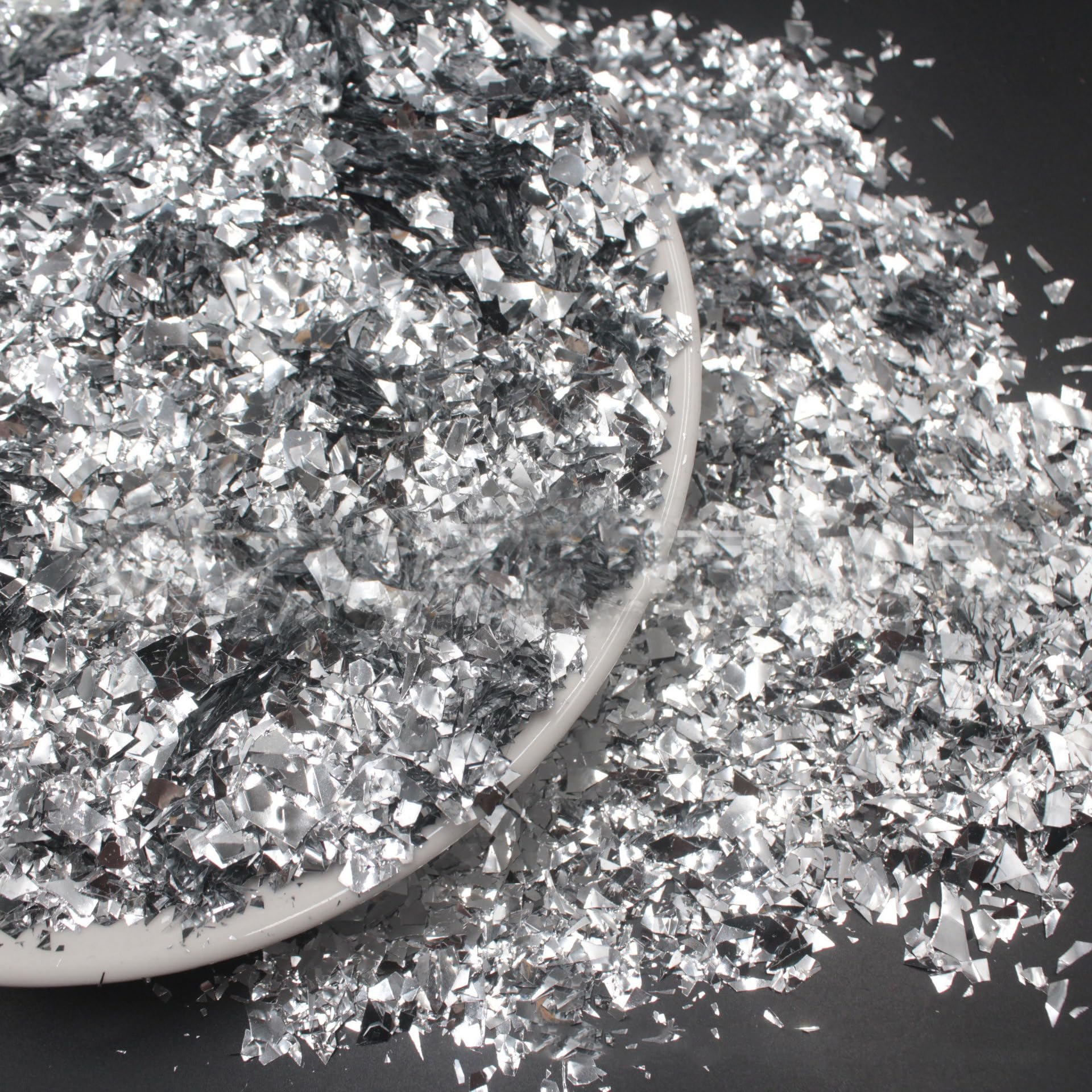 Photo 1 of E-ASUM Mylar Foil Confetti - Silver, 10000 Pieces