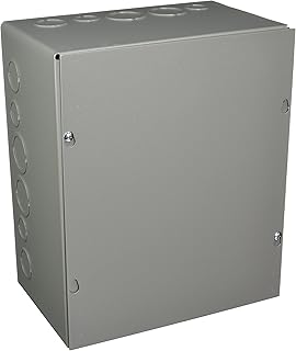 Wiegmann SC101206 SC-Series NEMA 1 Screw Cover Wallmount Pull Box with Knockouts, Painted Steel, 12