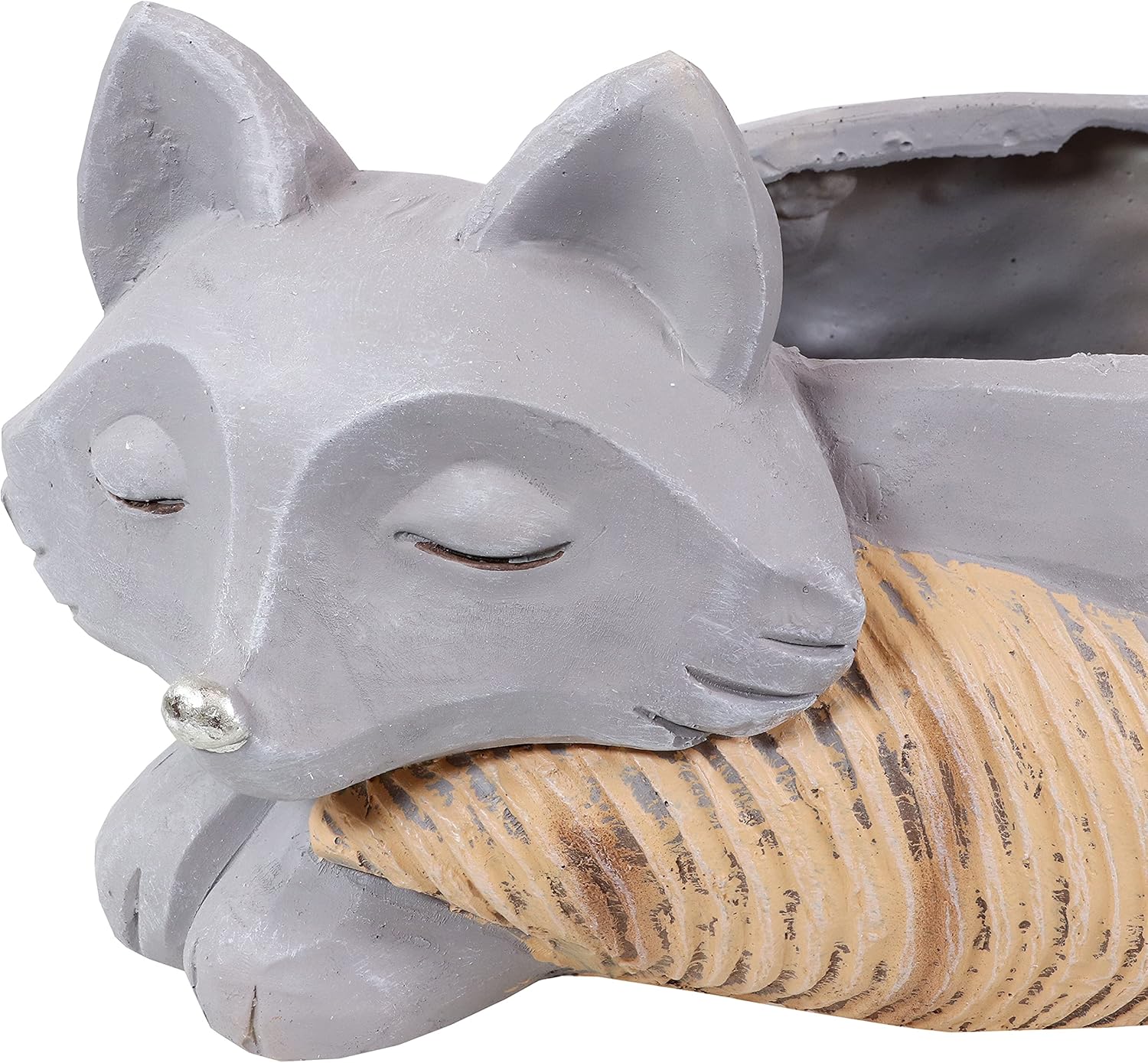 Sunnydaze Finley the Fox Planter Statue Decor - Hand-Painted Indoor Succulent or Flower Pot for Kitchen, Dining or Living Room Displays - 8-Inch