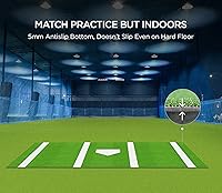 Vista 4 de Baseball Batting Mat Hitting Mat Turf with Batters Box and Home Plate for Outdoor Batting Cage Baseball and Softball Stance Practice 6 x 4 Ft Mat