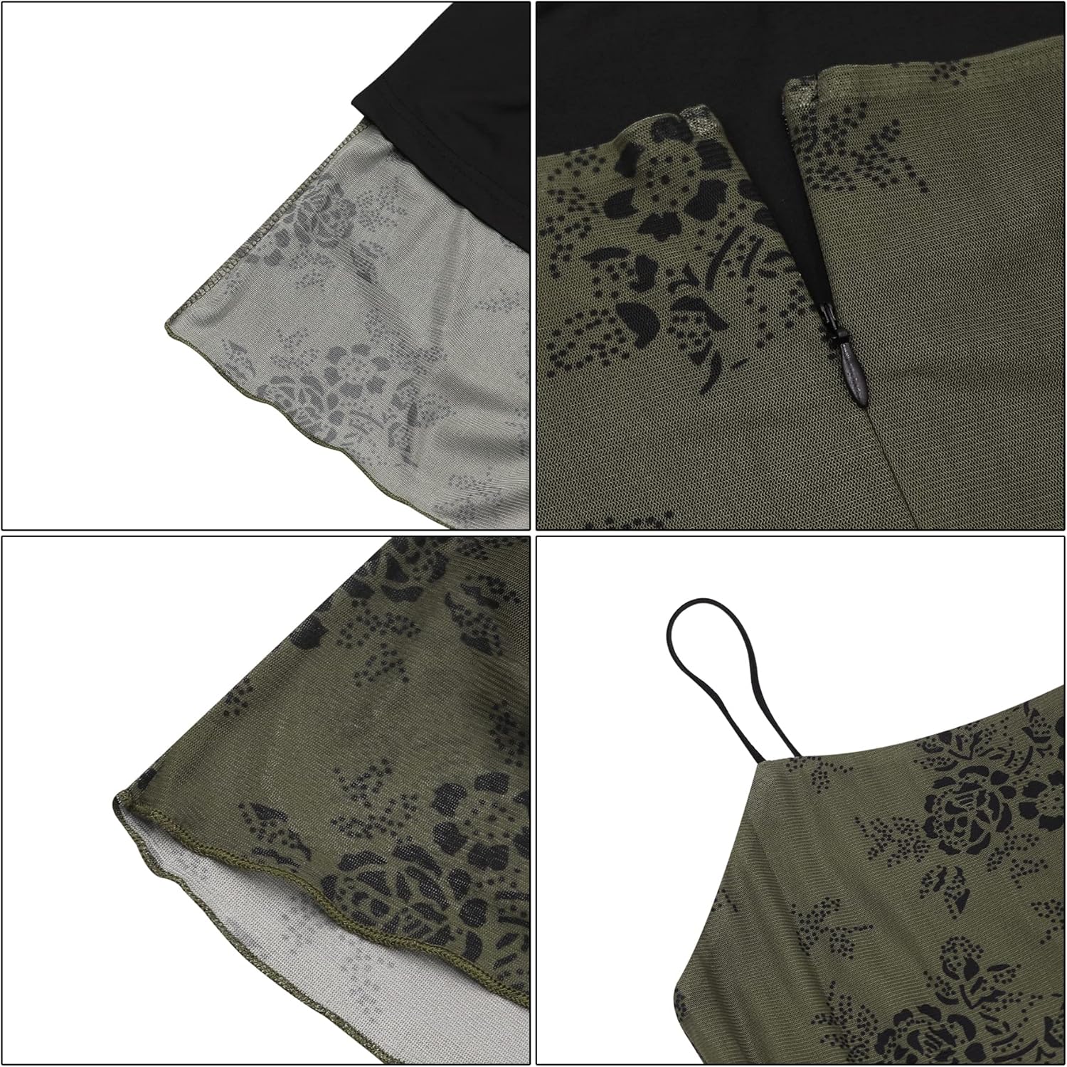 Women Vintage Floral Print Spaghetti Strap Maxi Dress Dark Gothic Sheer Mesh Sleeveless Bodycon Dresses for Party Club - Image 7